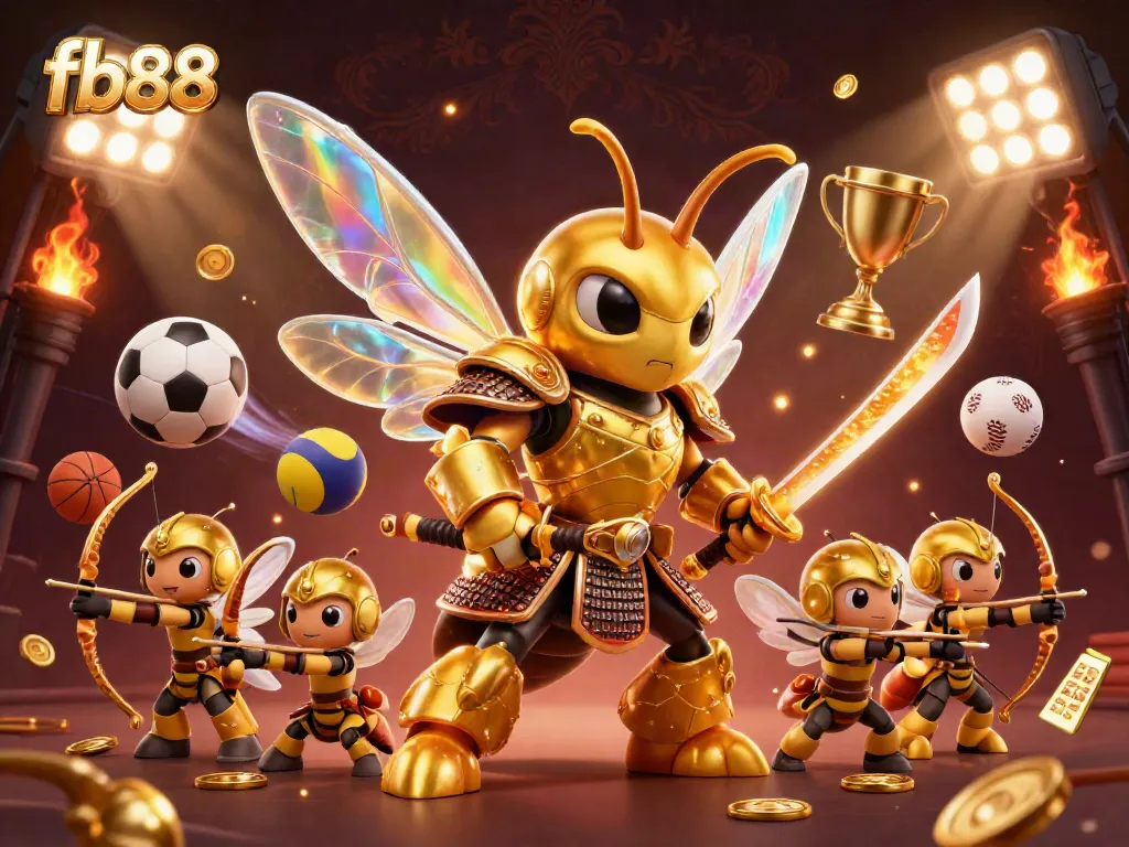 Experience the exciting action of fb88 with a dynamic 3D illustration featuring unique casino elements.