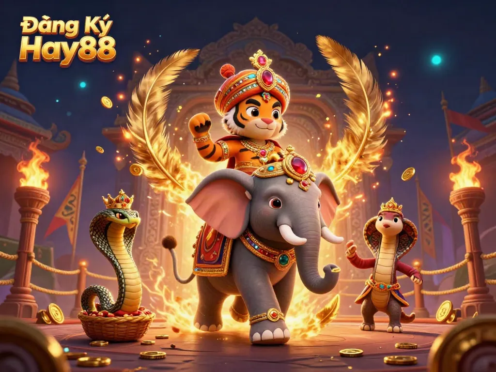 Experience the thrill of Đăng Ký Hay88 with immersive 3D casino-themed characters and vibrant visuals.