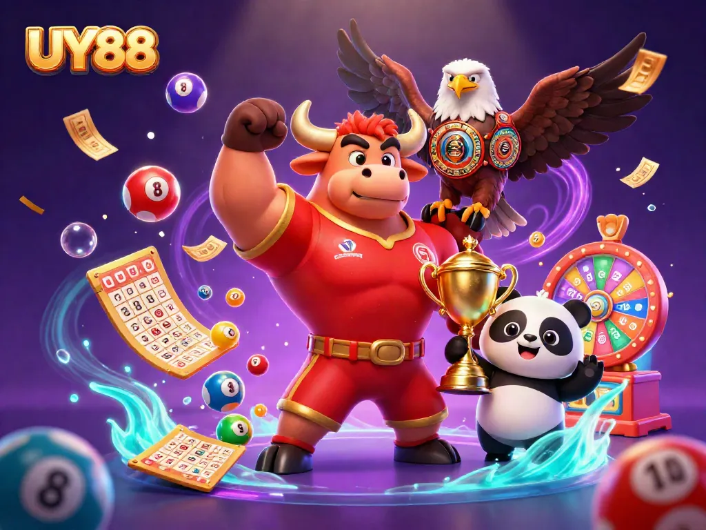 Experience thrilling wins with UY88 in a vibrant 3D casino celebration image.