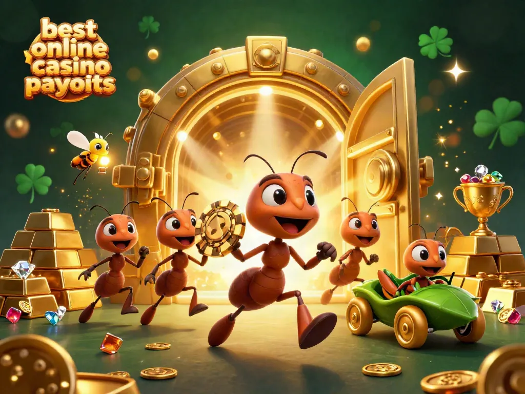Experience thrilling adventure as ants seize the best online casino payouts amidst a treasure trove.