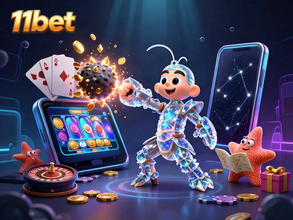 Experience the thrill of 11bet with a galactic samurai shrimp and slot game bursting with coins.