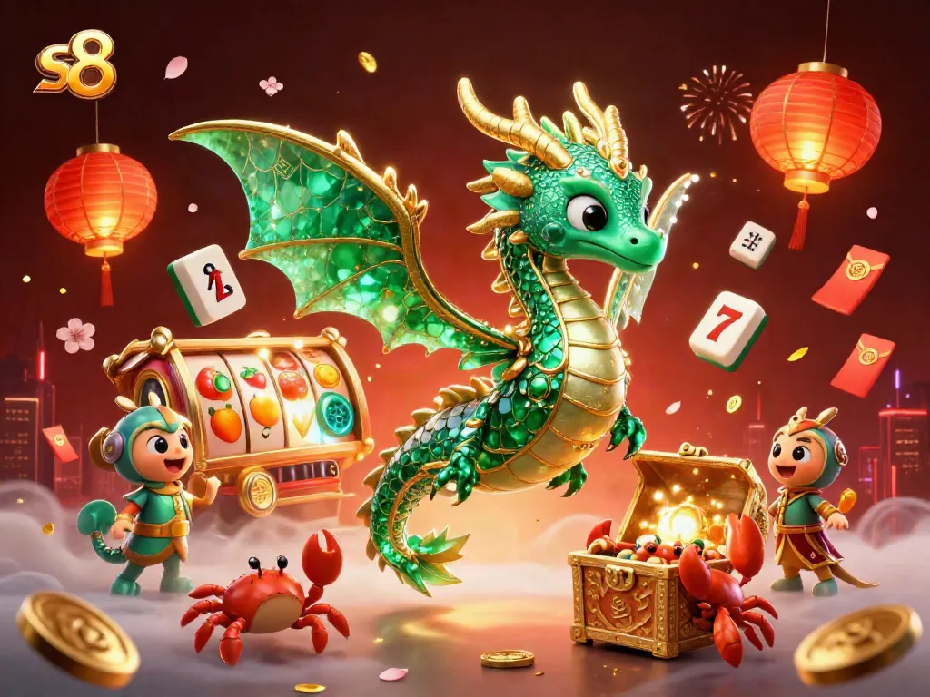 Catch exciting slot action with s8 as sea dragon and treasure chest immerse in fun