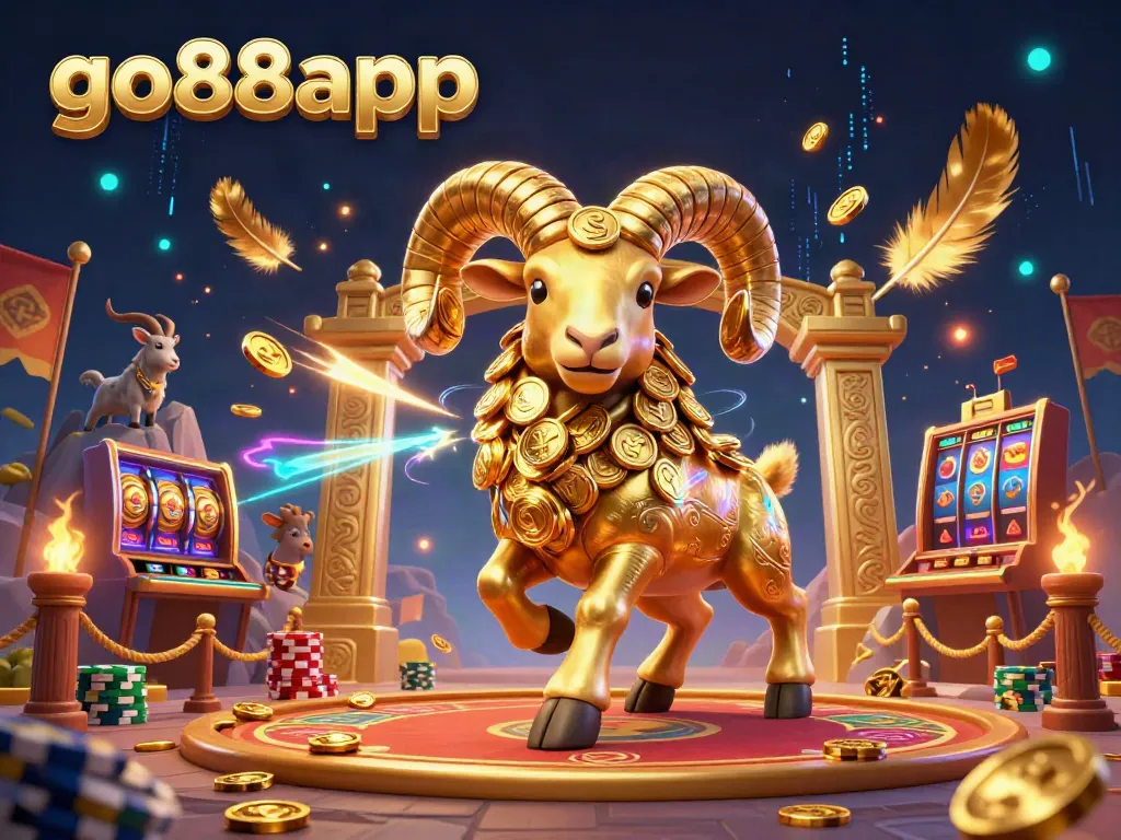 Experience thrilling gameplay at go88app with dynamic casino elements and golden characters.