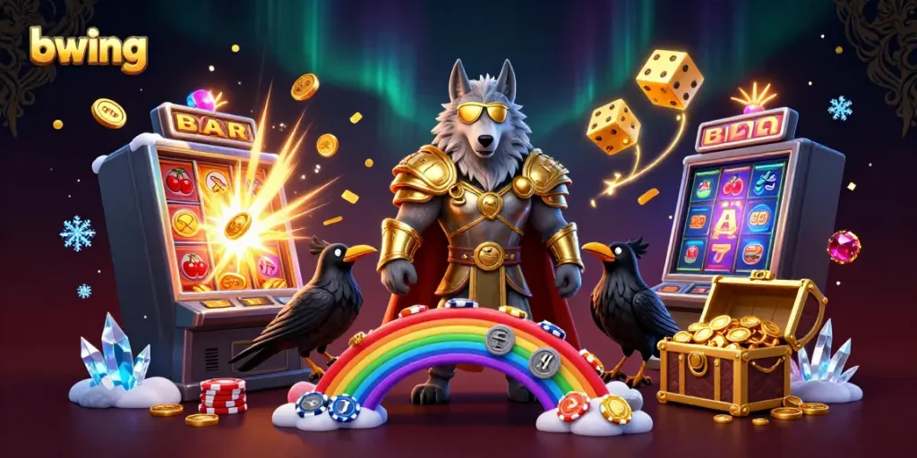 Engage with bwing's 3D casino realm, featuring mythical characters and exciting game elements.