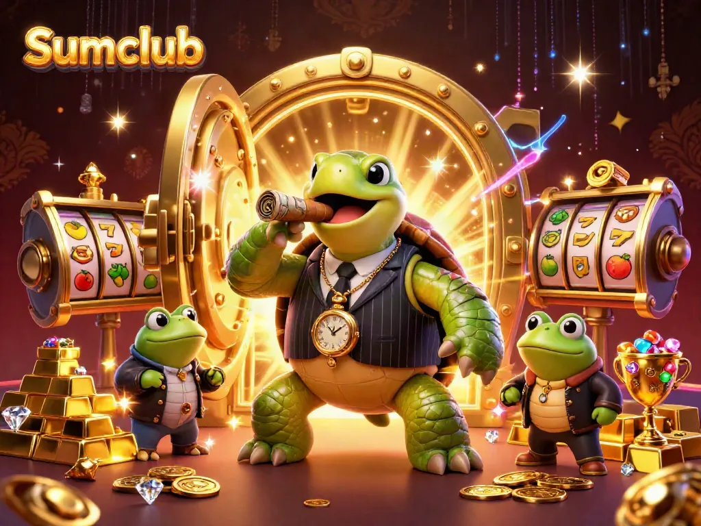 Experience the excitement of playing at Sumclub with vibrant characters and dynamic casino elements.