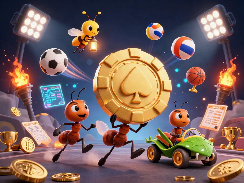 Engage with the exciting world of crypto casinos featuring characters in a vibrant 3D illustration.