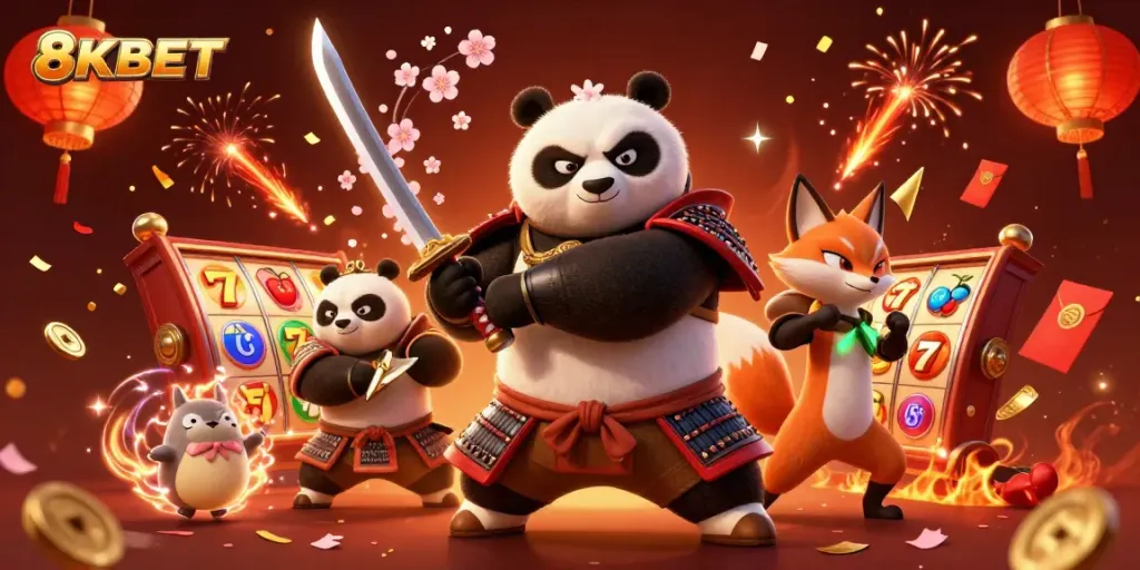 Play thrilling slots at 8KBET with immersive characters and vibrant visuals