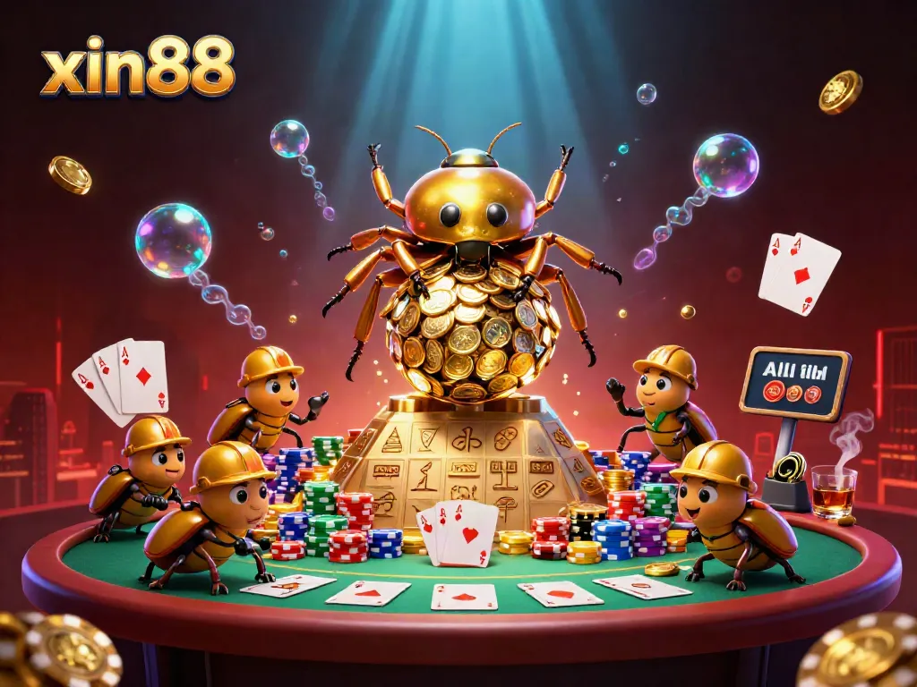 Experience exhilarating online gaming at xin88 with golden coin elements and vibrant casino ambiance.