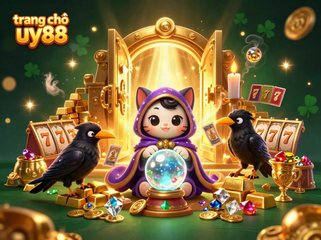 Experience the thrill of gambling with trang chủ uy88, illustrated with vibrant characters and casino elements.