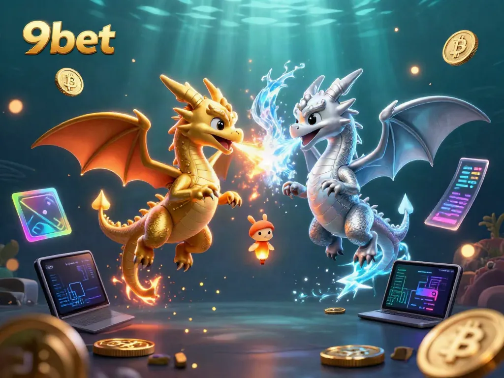 Experience thrilling wins with 9bet's vibrant gaming world featuring epic dragon battles.