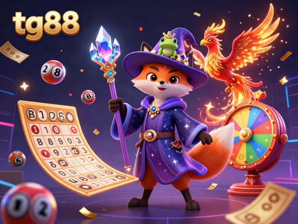 Engage in thrilling gaming with tg88, showcasing vibrant game elements and enchanting characters.