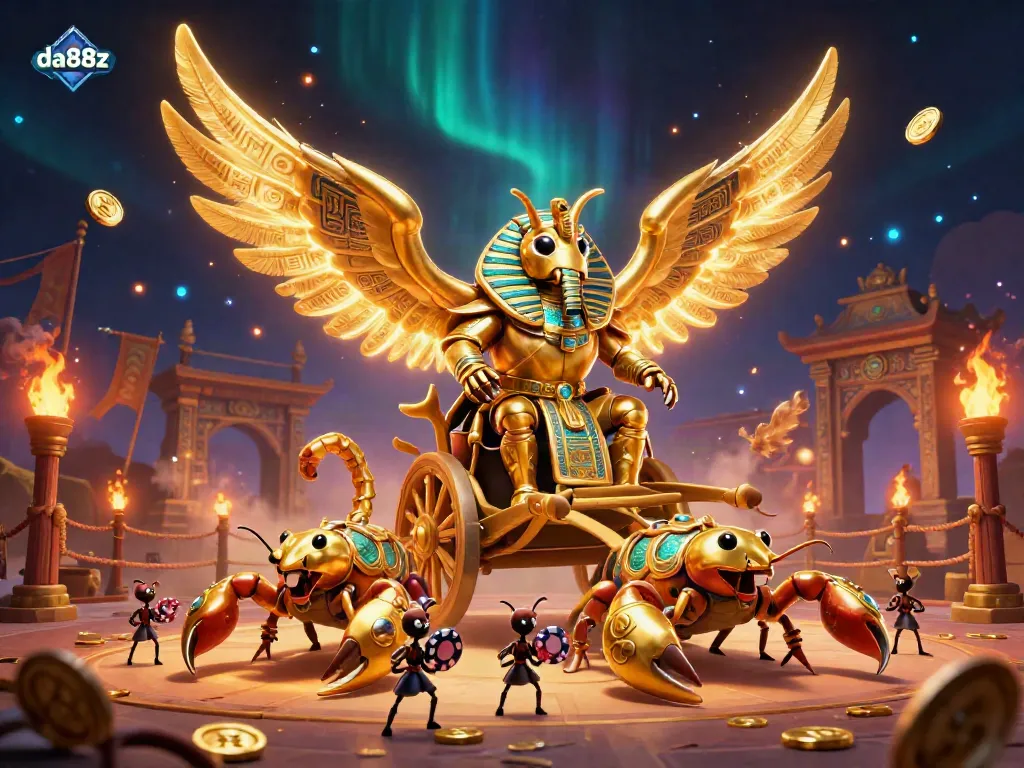 Experience captivating gaming action at da88z with our golden scarab and thrilling characters!