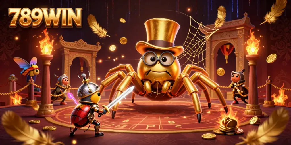 Experience the vibrant gaming scene at 789WIN with epic characters and thrilling casino elements.