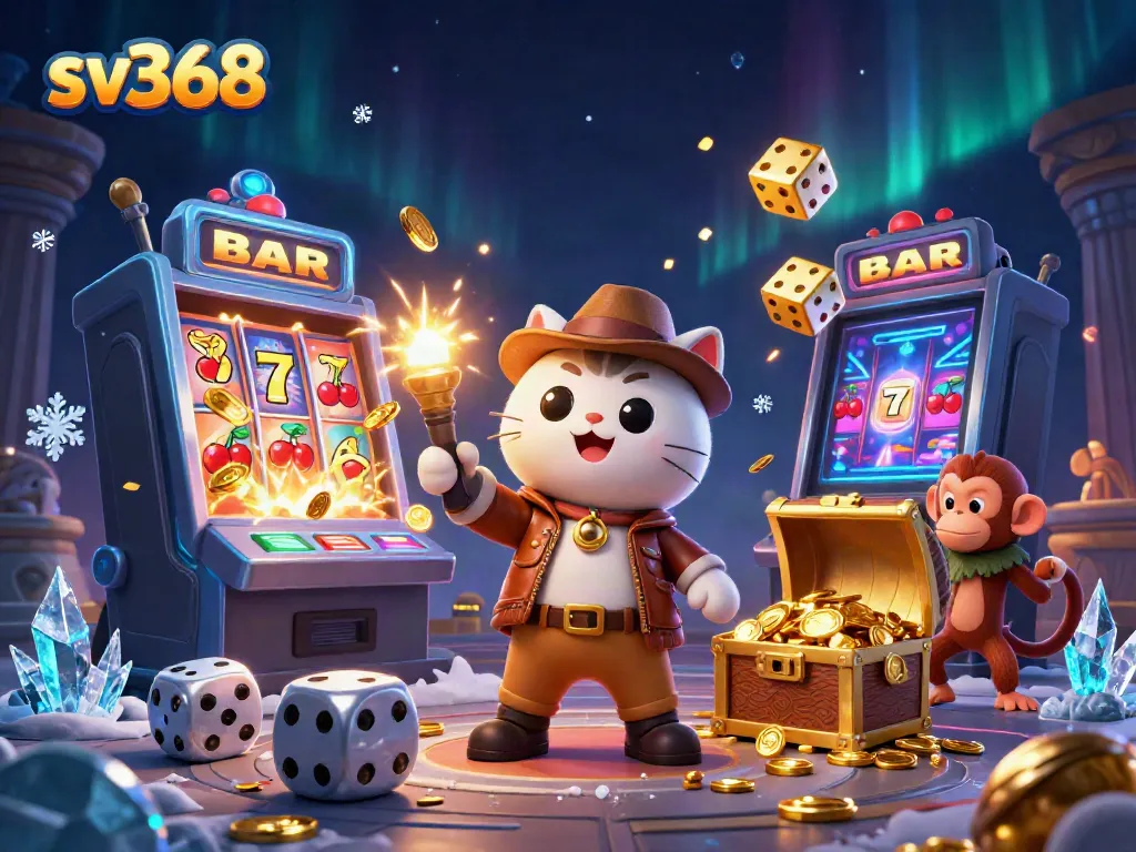 Experience the thrill of sv368 with captivating casino adventures and jackpot excitement illustrated in 3D.