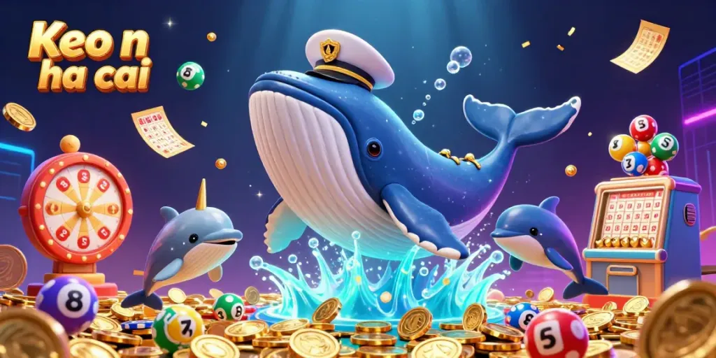 Experience thrilling gaming moments with Keo nha cai in this vibrant underwater 3D illustration.