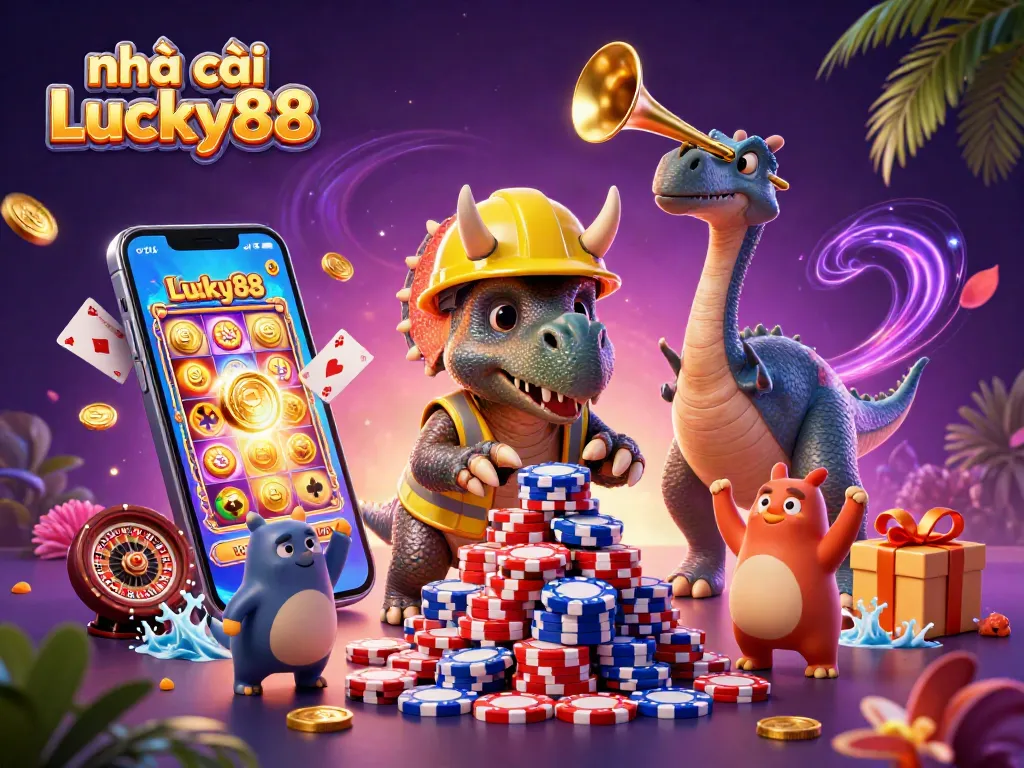 Win exciting games at nhà cái Lucky88 with vibrant casino elements and thrilling characters!